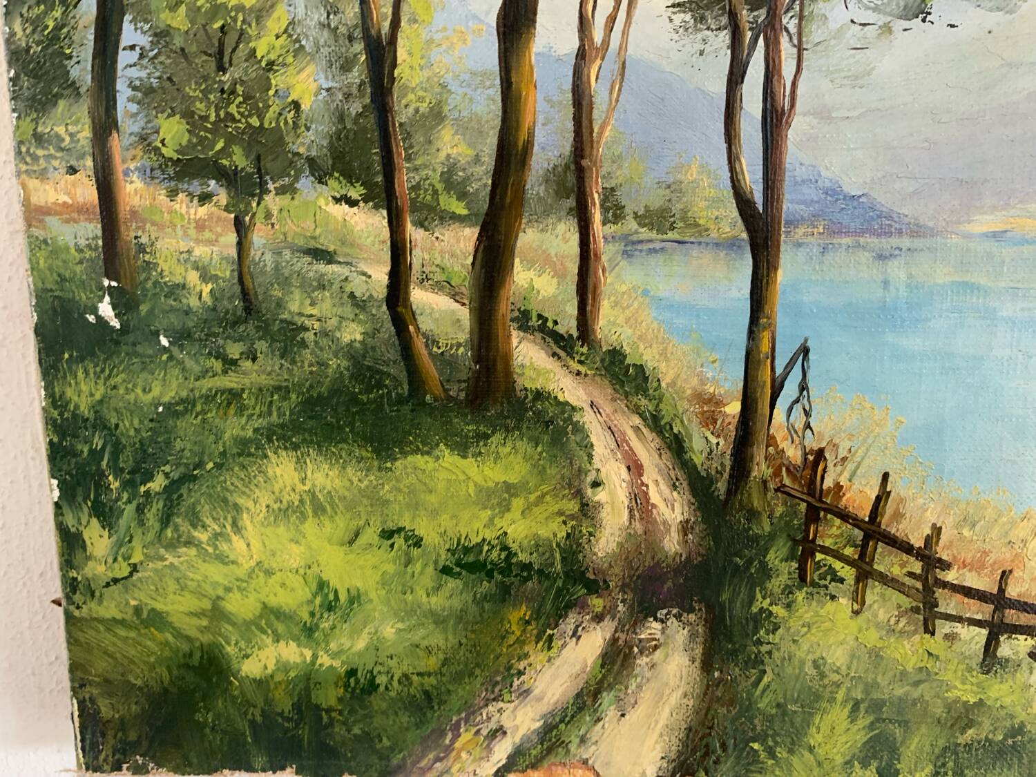 Old oil on canvas landscape