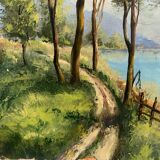 Old oil on canvas landscape