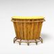 Bamboo and rattan tiki cocktail bar with stools, set of 3, 1960s