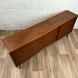 Vintage Scandinavian teak sideboard with 3 sliding doors, 1960s