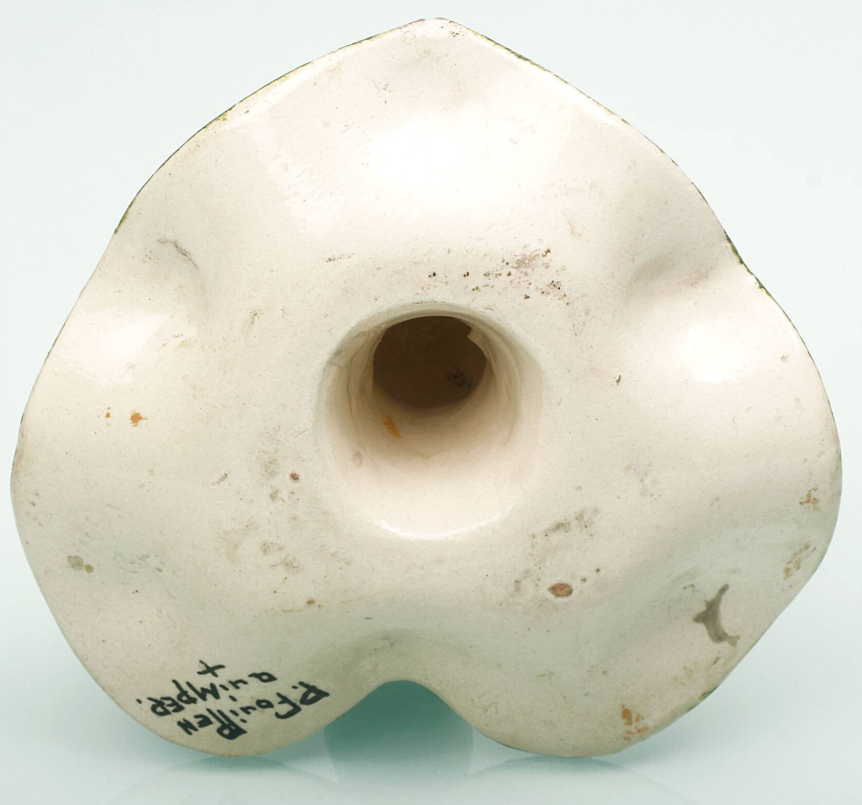 Earthenware candlestick P. Fouillen Quimper