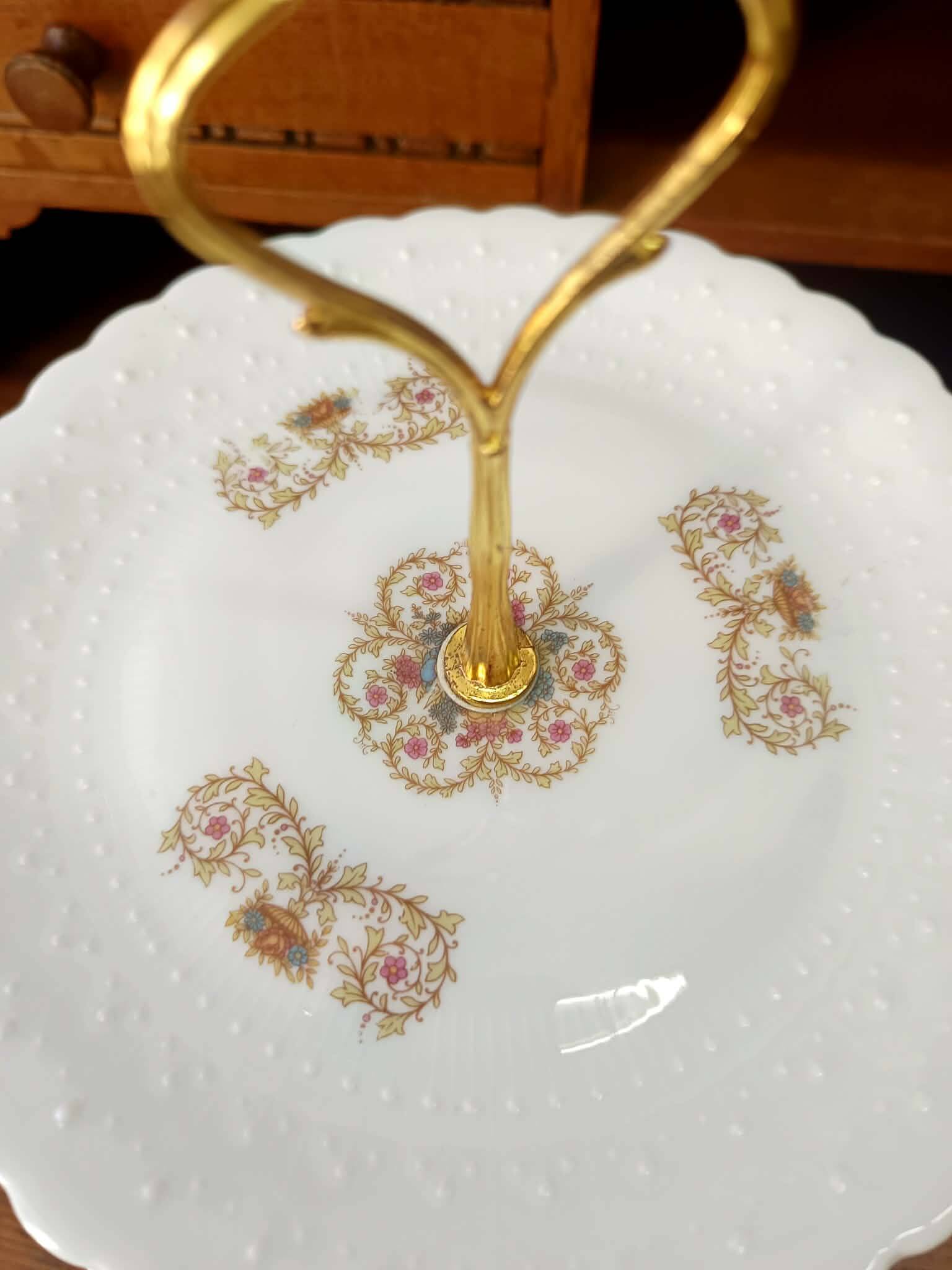 Antique porcelain cake stand
