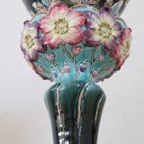 Art Nouveau ceramic vase with column, Italy early 20th century