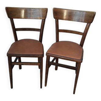 Pair of vintage bistro chairs in BAUMANN style