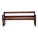 Old wooden bench with backrest and armrests