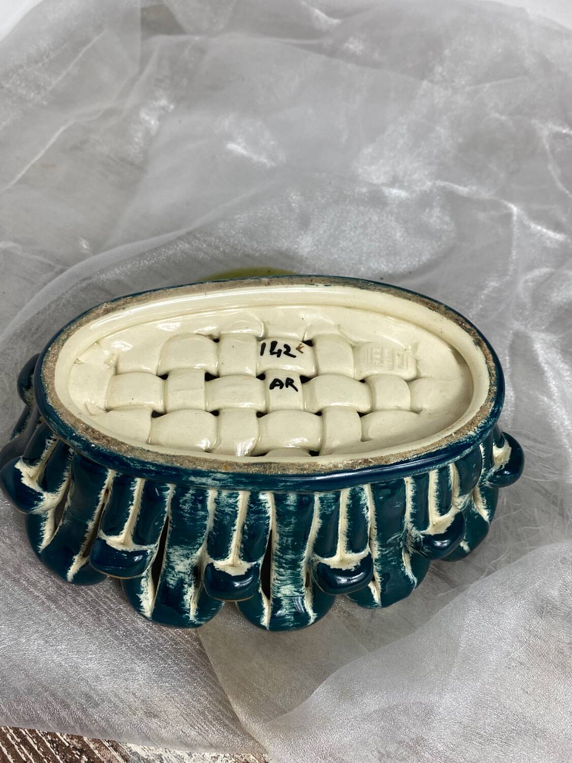 Fase Vallauris ceramic woven basket