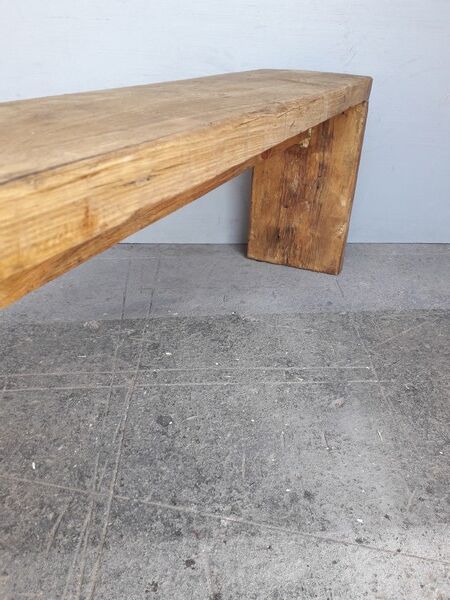 Vintage bench period 1960 old solid wood