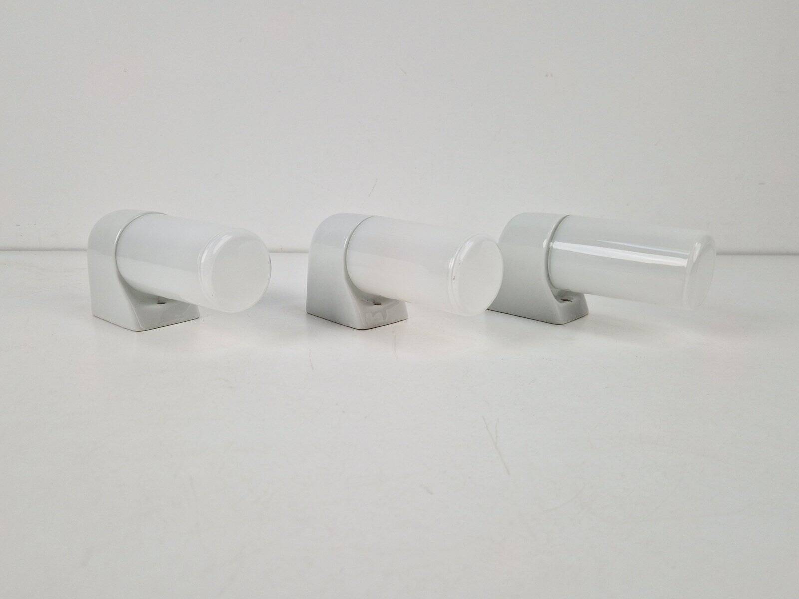 Vintage Wall Lamps attributed to Wilhelm Wagenfeld for Lindner, 1950s, Set of 3