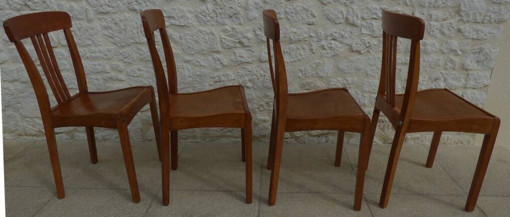 4 chaises bistrot en bois de marque stella