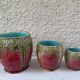 Set of art nouveau slurry consisting of a large dish and 3 small collector's jars