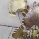 Applique en tôle dorée motif feuilles style Hans Kogl,  années 70