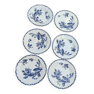 6 assiettes plates faïence