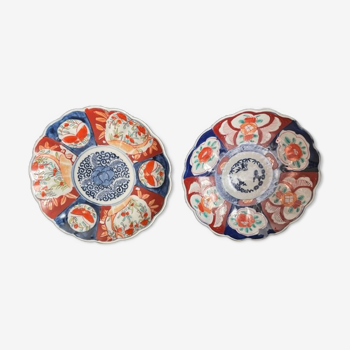 Duo d'assiettes Imari porcelaine XIXème siècle.