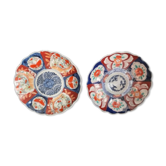 Duo d'assiettes Imari porcelaine XIXème siècle.