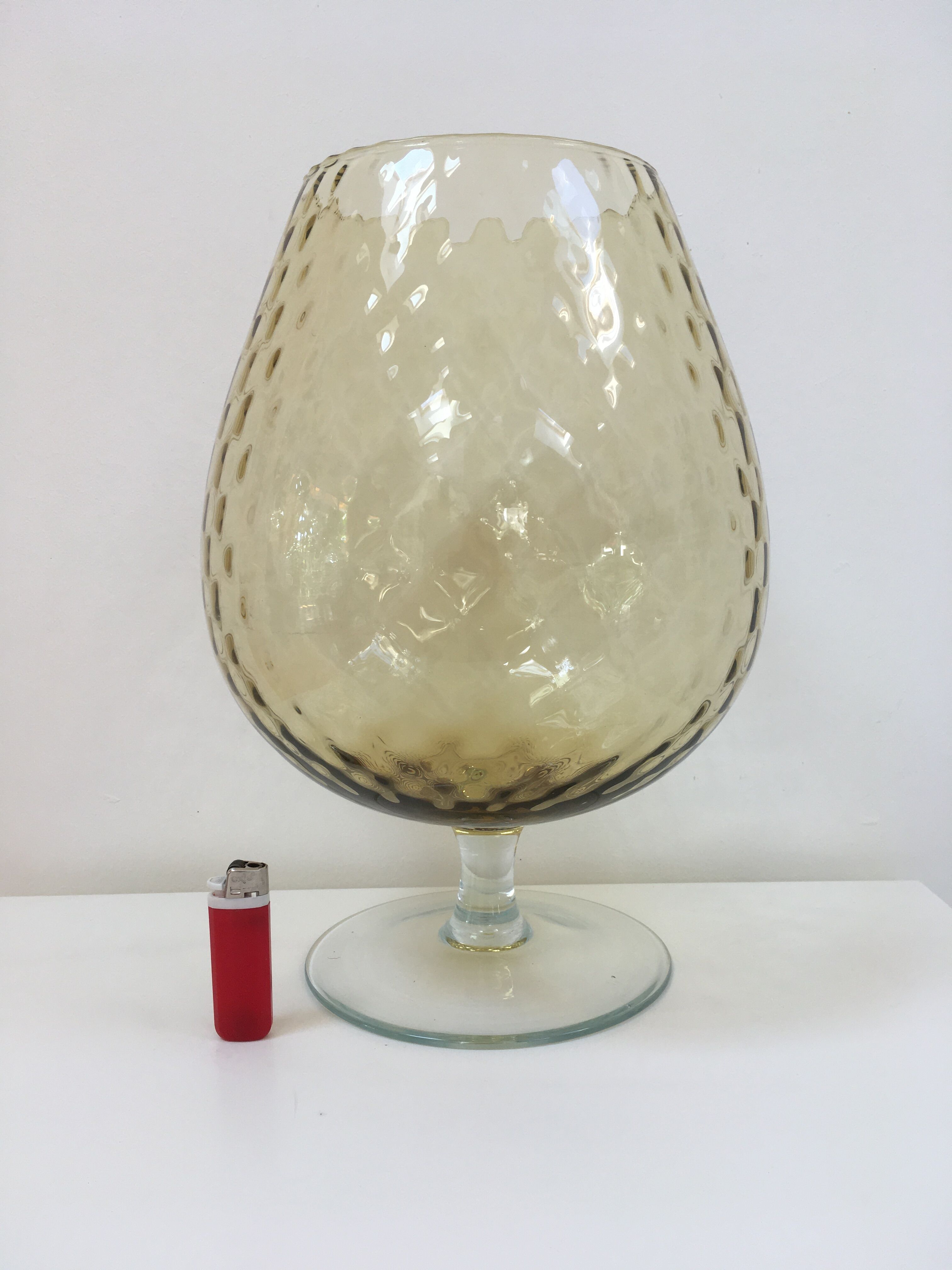 XXL Empoli 1950 amber yellow cup vase