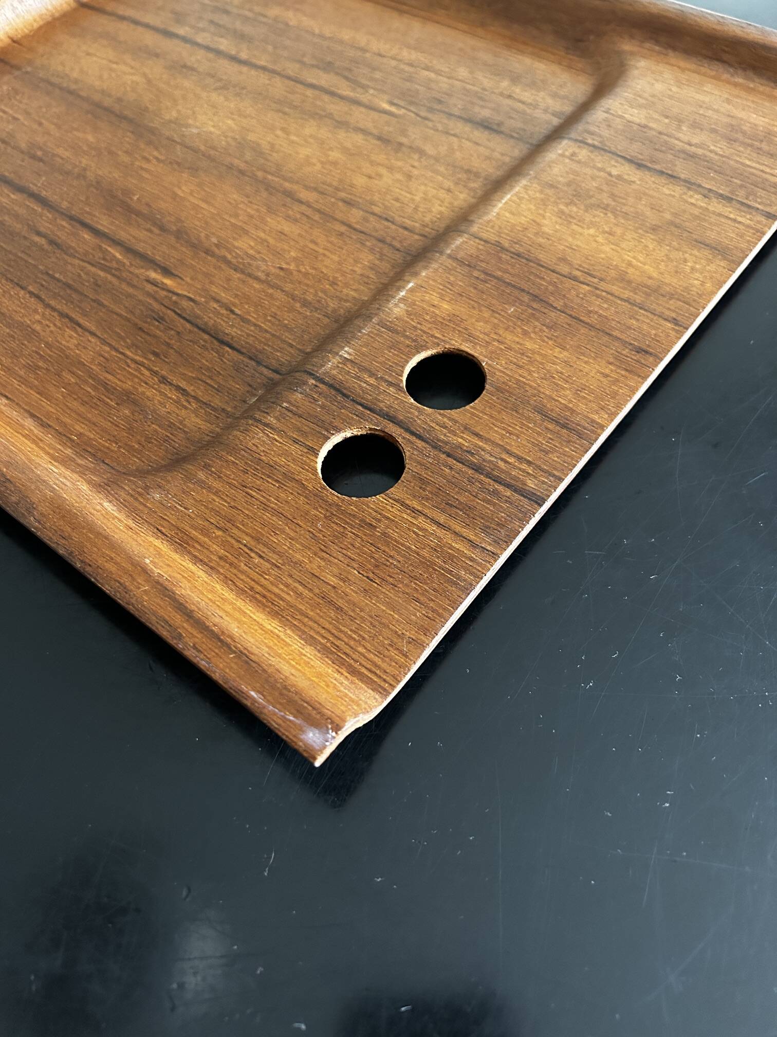plateau en teck scandinave