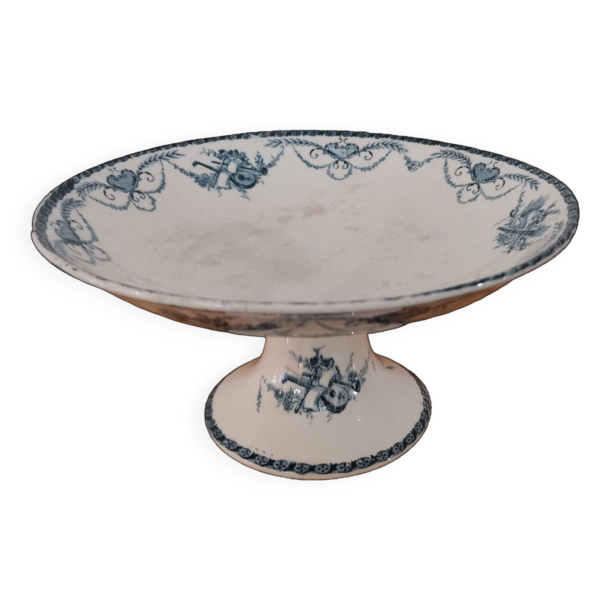 Longwy iron earthenware compote bowl 1900
