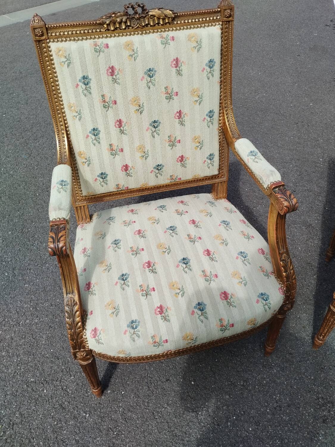 Pair of old Louis XVI style armchairs