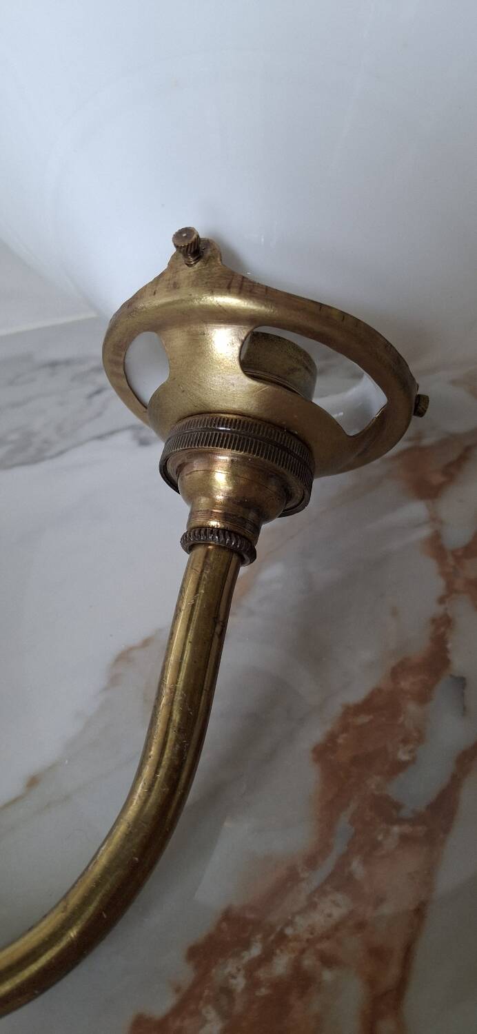 Brass and opaline wall light