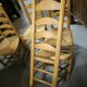 Set of 4 low straw-seated chairs circa 1940