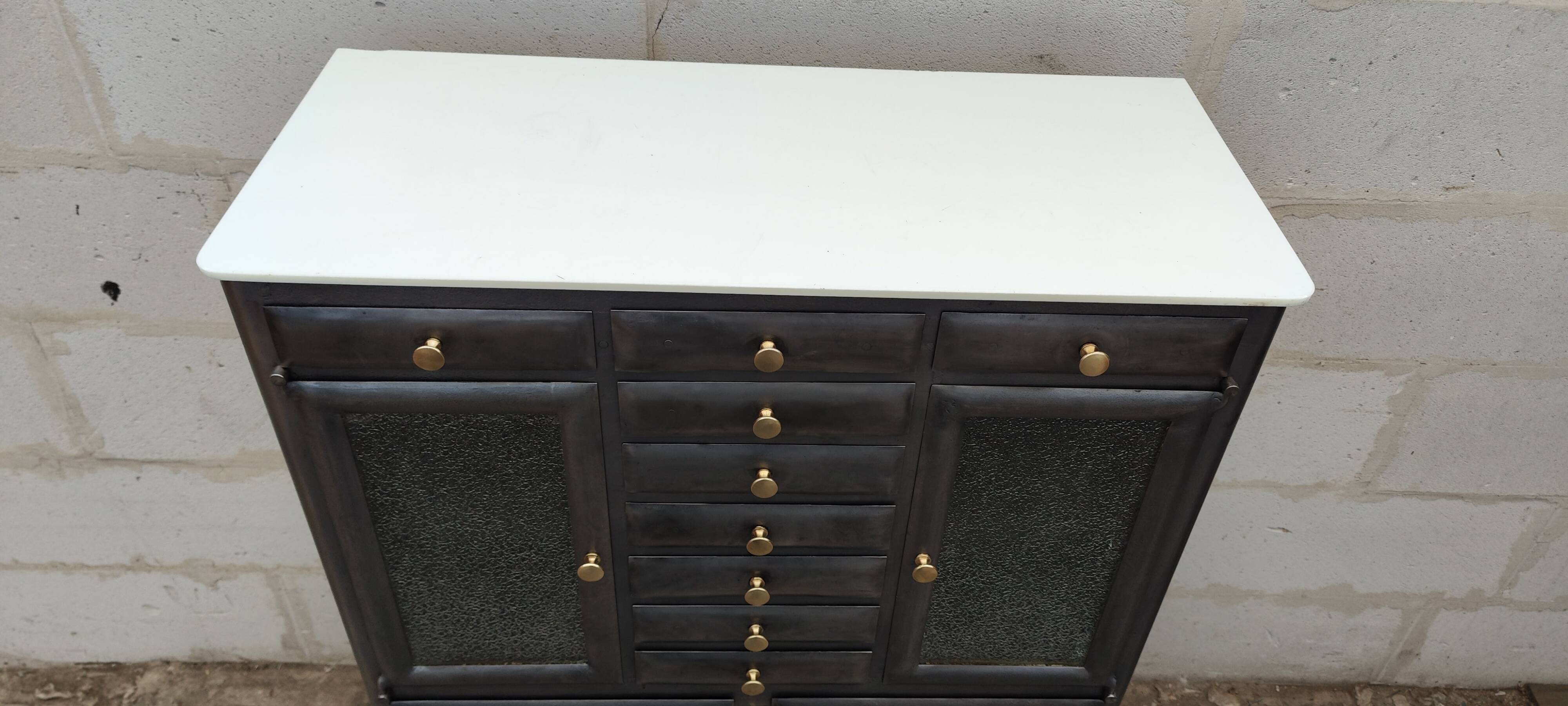 Old metal dentist's cabinet professional furniture