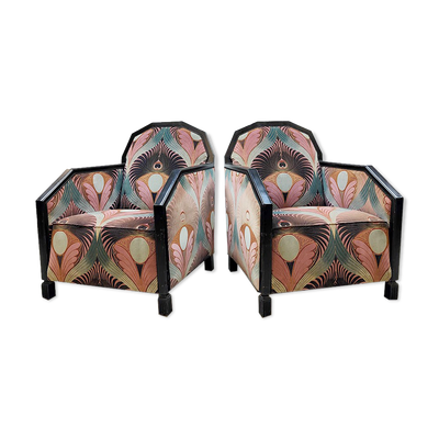 Chaises club Art déco chaises longues 'Luxury peacock dessin'