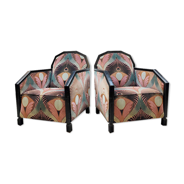 Chaises club Art déco chaises longues 'Luxury peacock dessin'