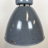 Large Grey Enamel Industrial Factory Lamp from Elektrosvit, 1960s