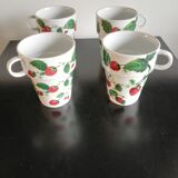 Set 4 cups strawberry Eva d'Arley