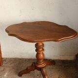 Table pedestal table violin in vintage walnut