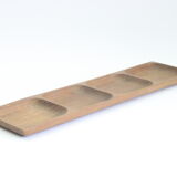 Long teak wooden serving tray or dish with four compartiments