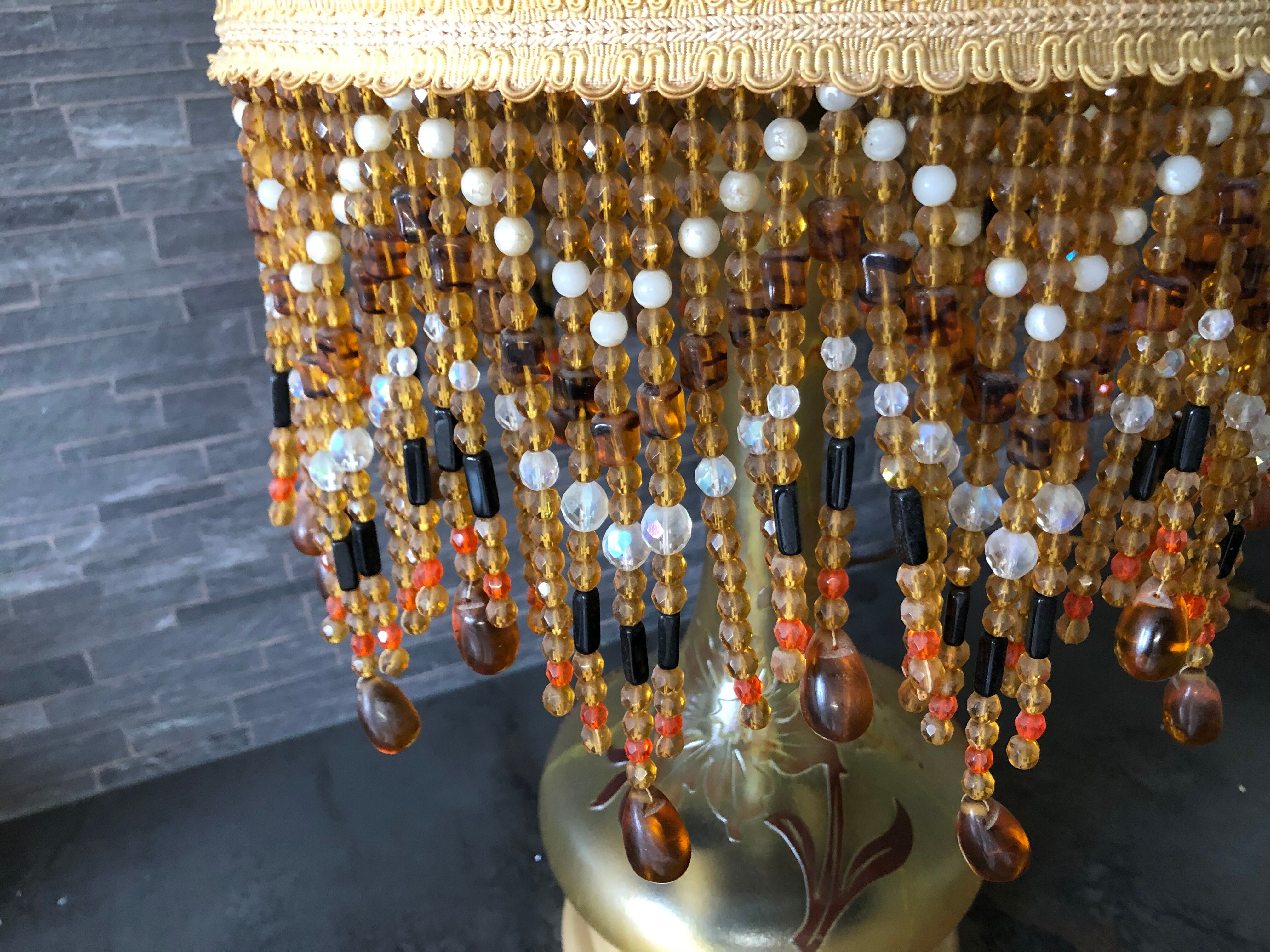 Glass lamp floral decoration Vianne ed. Suberville