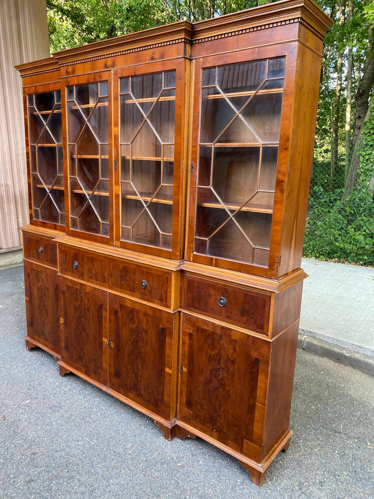 Grand Meuble Bibliothèque / Secrétaire d'Angleterre Style Regency — Bois No