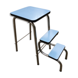 Flexible stool in vintage sky blue formica stepladder