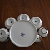 Théière et ses tasses à thé en grès à motif japonisant