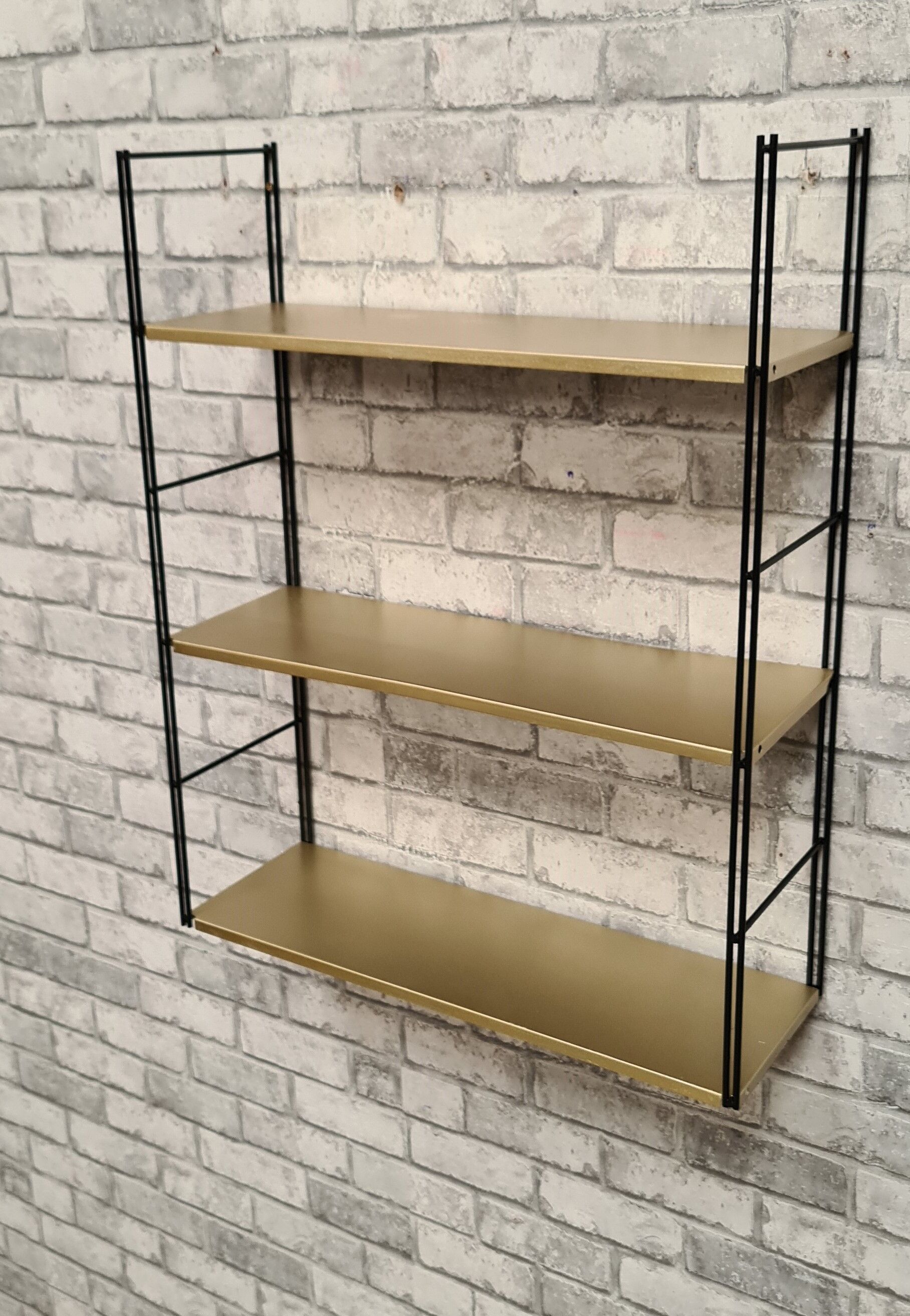 Vintage string steel floor 1960 bronze and black, 47x60x18