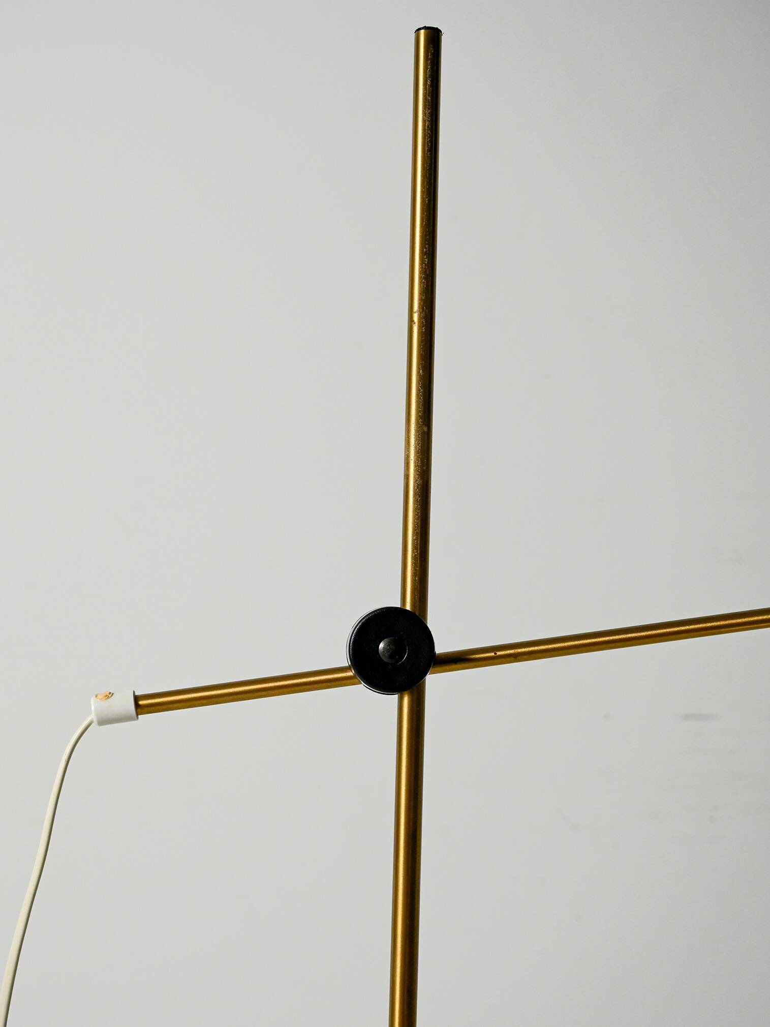 Scandinavian brass floor lamp with adjustable arm