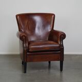 sheepskin armchair with a beautiful finish and deep color