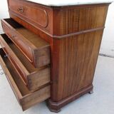 Chest of drawers secretary Louis Philippe in walnut and magnifying glass