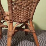 Rattan/wicker armchair for children - vintage 1970
