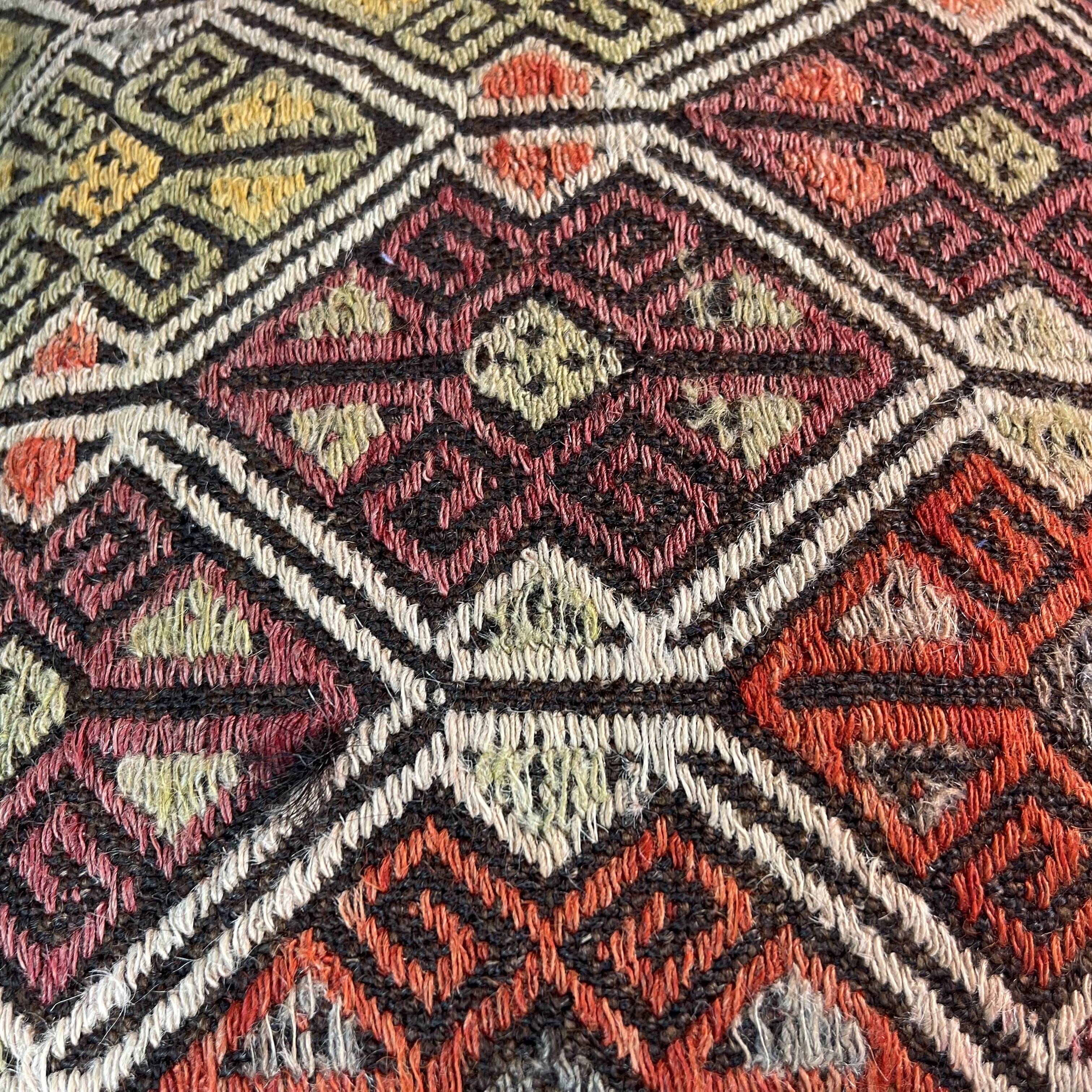 VINTAGE TURKISH KILIM CUSHION COVER , 45 X 45 CM