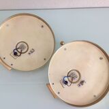 Pair of ice glass and brass wall lights by Limburg / vintage 60s-70s
