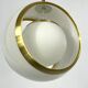 Stilux Milano, gilded aluminum, opaline and perspex pendant. Italy 1960s