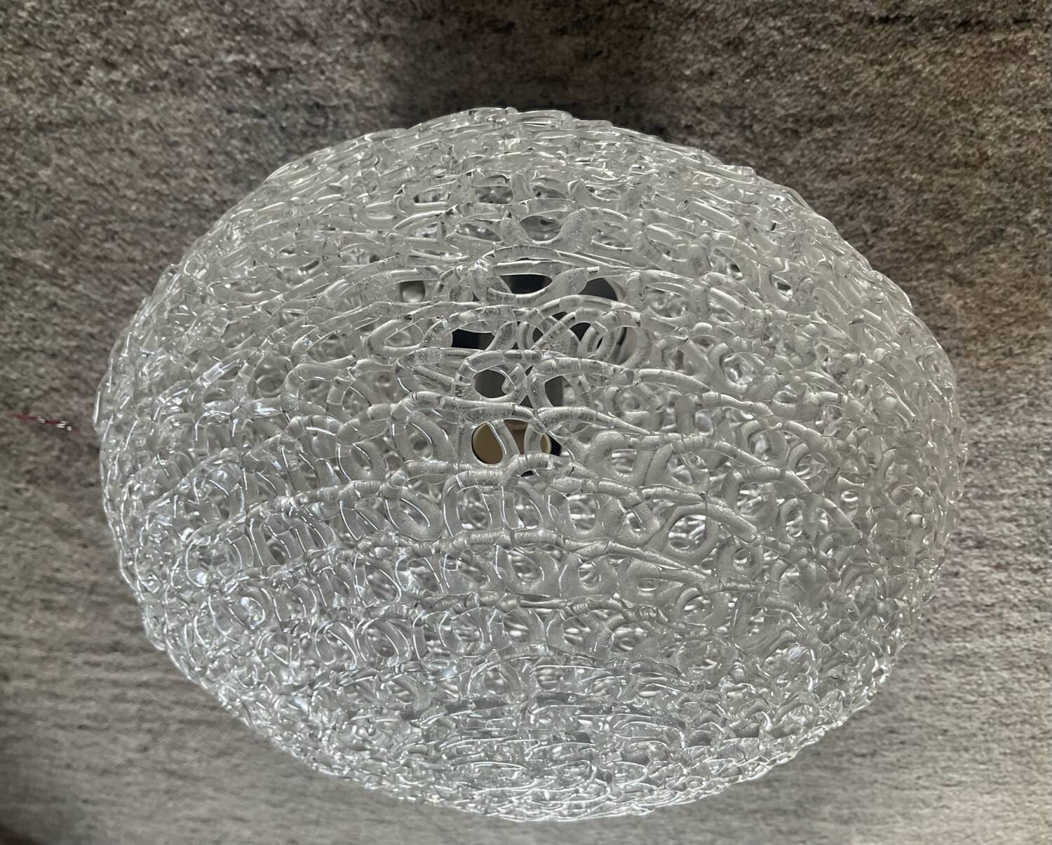 Plafonnier vintage en fils de Plexiglas entrelacés
