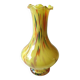 Murano style blown art glass ball vase. Speckled, corolla neck/22 cm