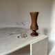 Travertine eye-shaped coffee table