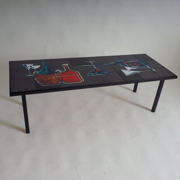 Table basse carrelée de style mid-century modern par Antonio Denisco