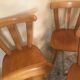 Set of 4 vintage bistro style chairs in beech circa 1960