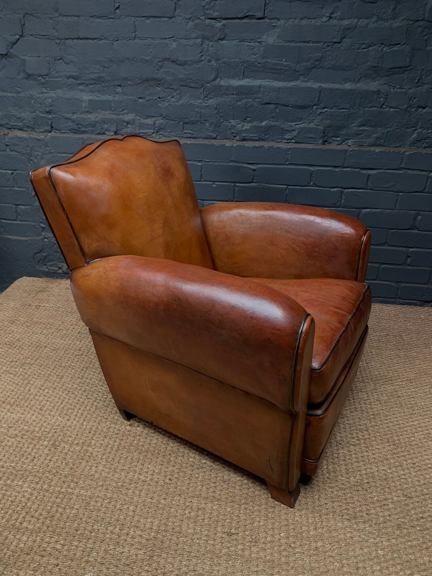 French leather club chair, circa 1930