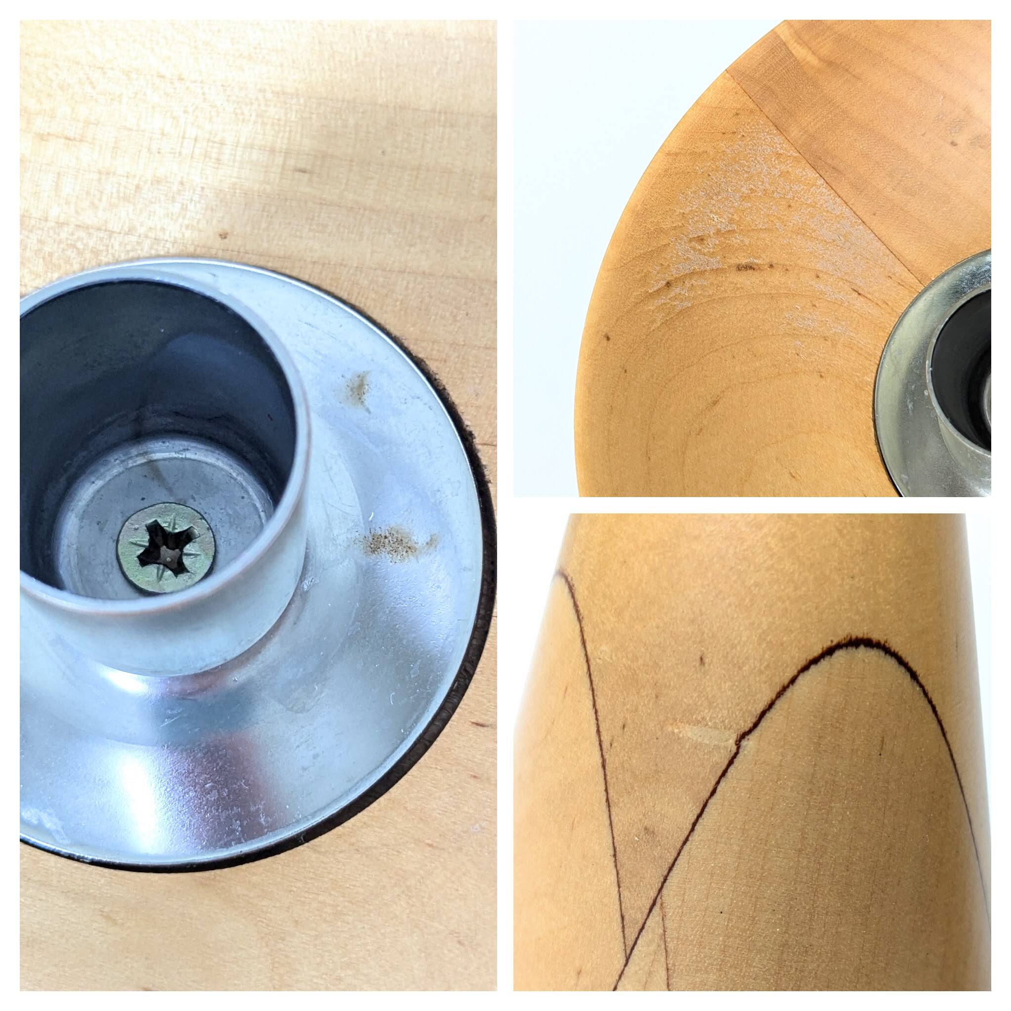 Bougeoirs en bois tourné IKEA vintage | Paire